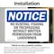 Signmission No Hunting Fishing Or Trespassing Without OSHA Notice Sign, Vinyl Decal, 7in W x 5in L, 2PK OS-2PACK-NS-D-57-L-14664 - alternate 2